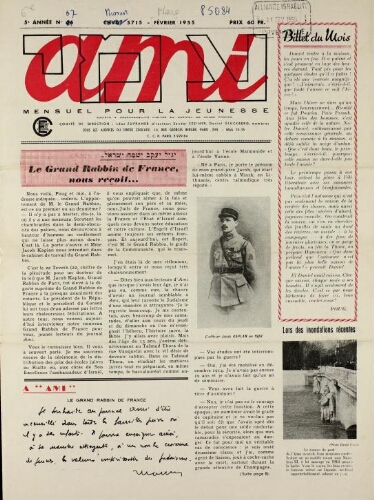 Ami : Mensuel pour la Jeunesse. Vol.06 N°67 (01 mars 1955)